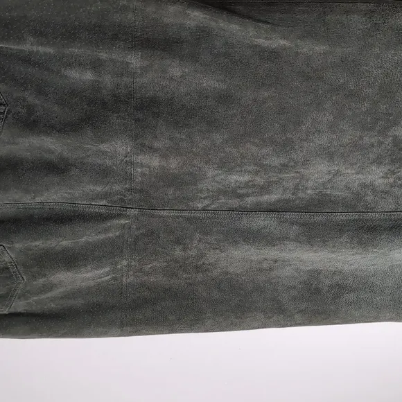 Anthropologie Leather Pencil Skirt Women's 31 Hunter Green Midi Skirt