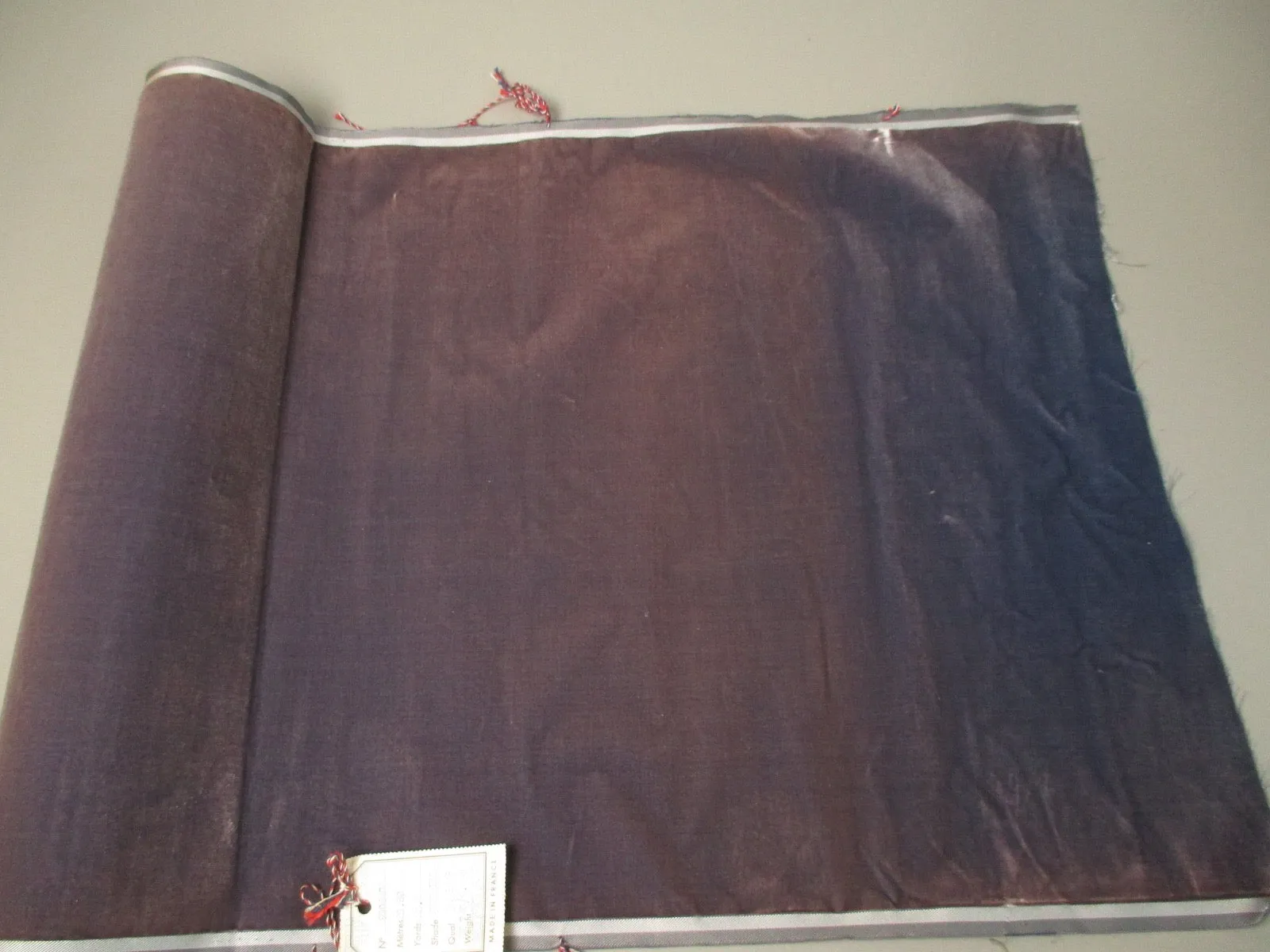 Antique velvet fabric France Victorian cotton silk Dusty Lavender