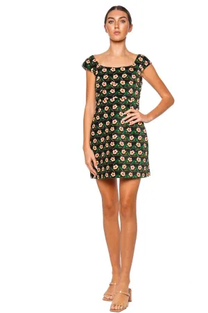 Arabesque Floral Velvet Mini Dress