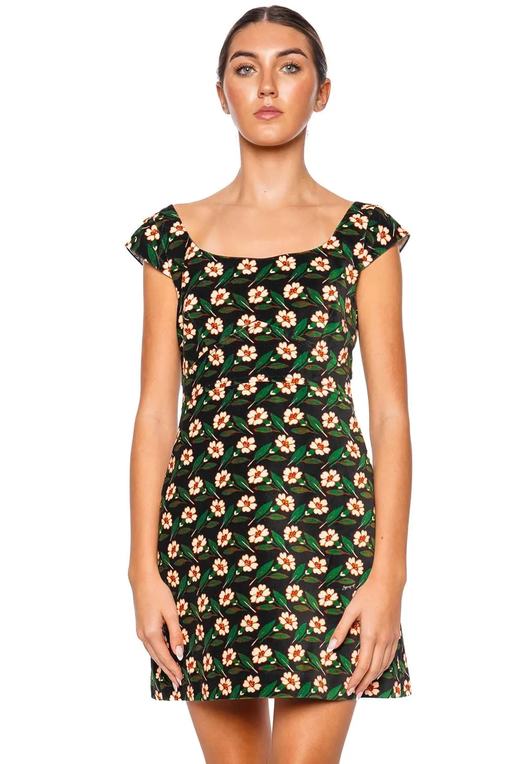 Arabesque Floral Velvet Mini Dress