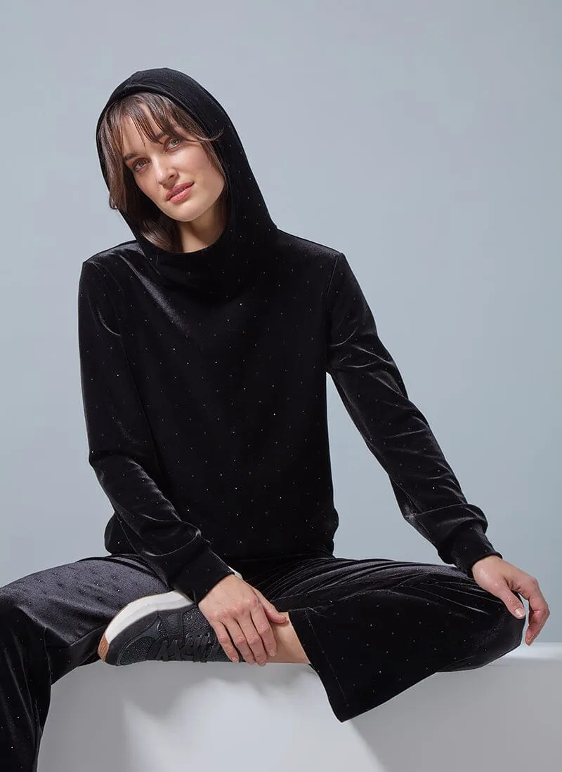 Arlette Crystal St Velvet Sweatshirt