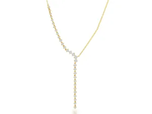 Asymmetrical Diamond Y Necklace