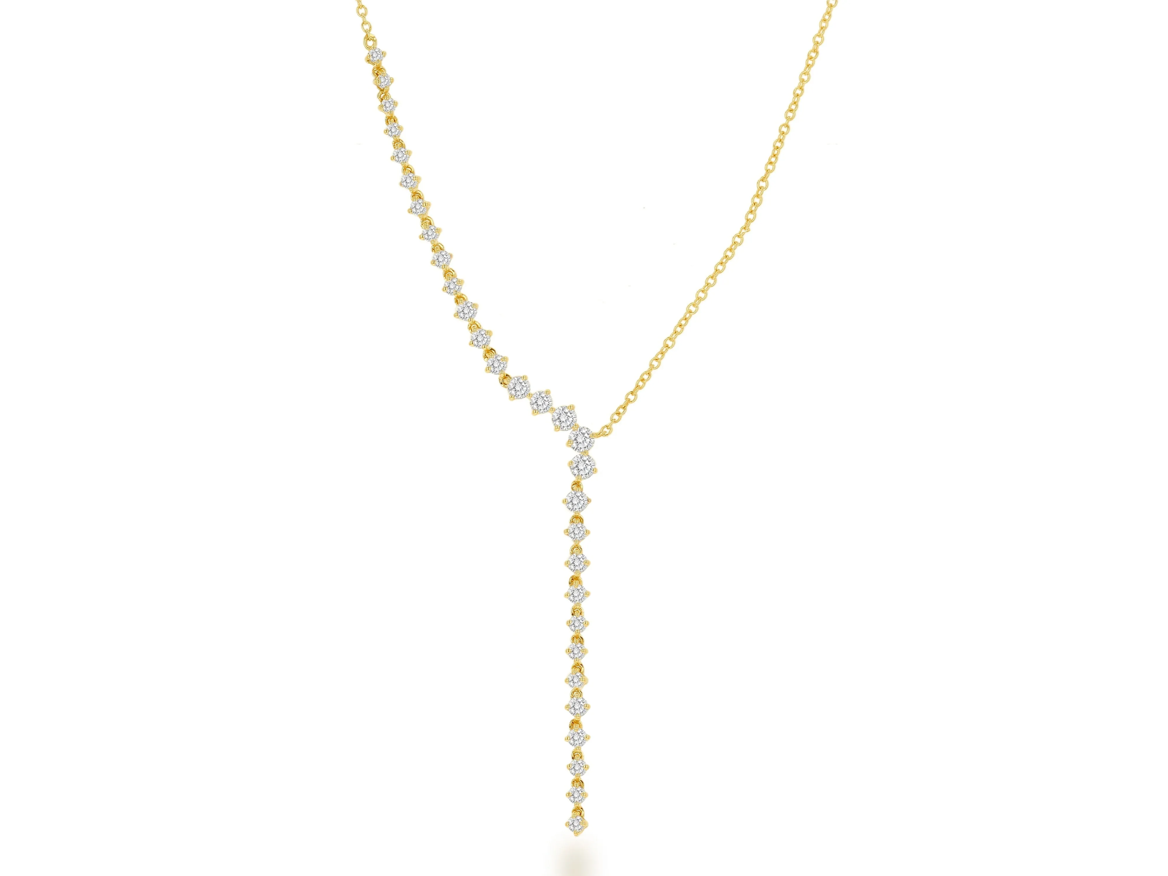 Asymmetrical Diamond Y Necklace