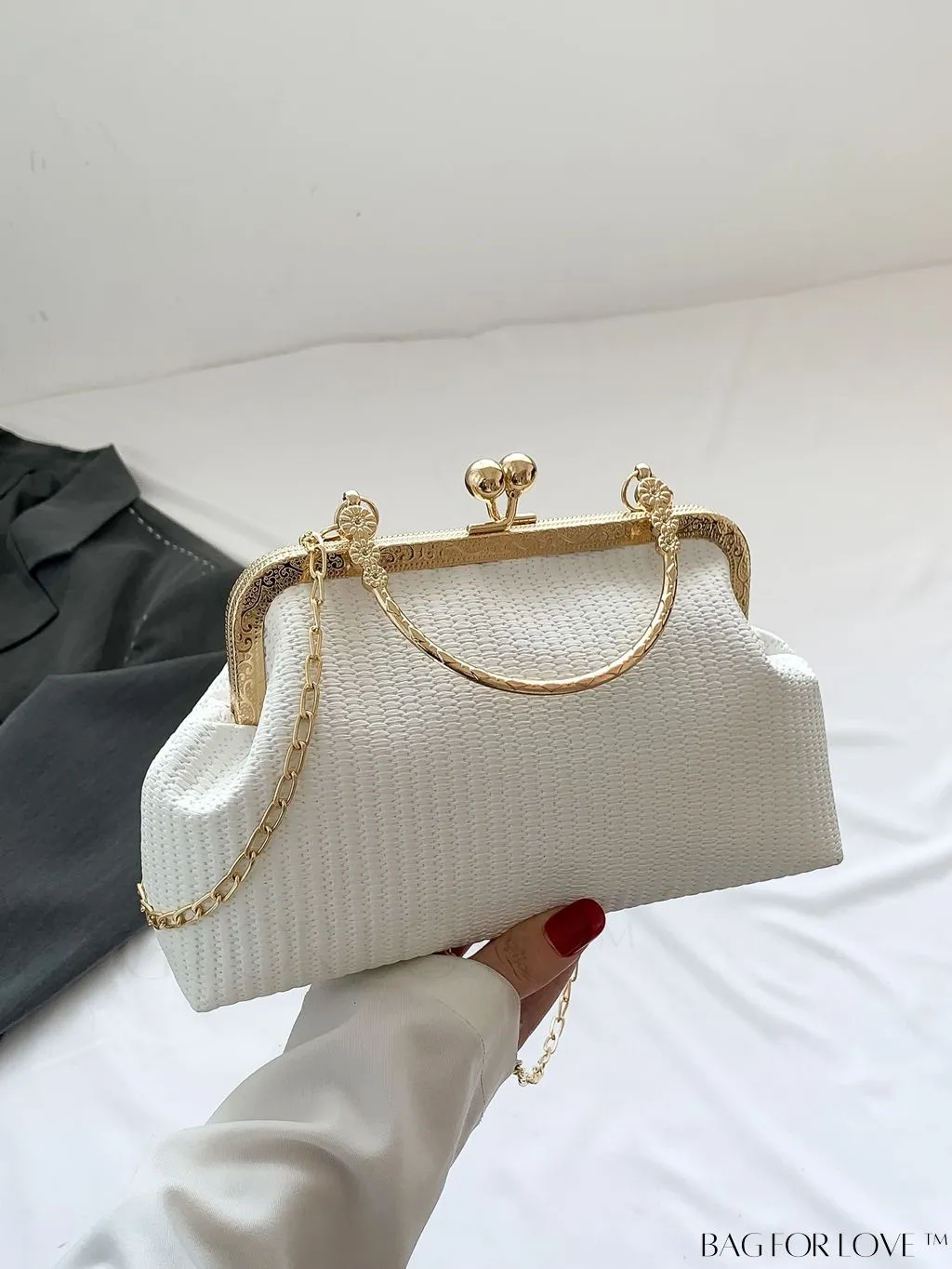 BagForLove - Black Envelope Closure Handheld Shoulder Bag - Simple and Elegant