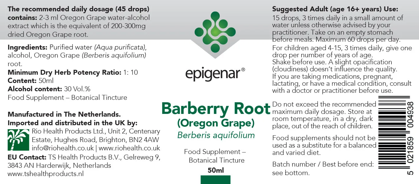 Barberry Root (Oregon Grape) Tincture 50ml