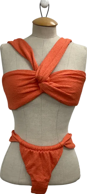 Beach city swim Verona Velvet Bikini Brief Bottoms Orange & Verona Velvet Halterneck Bikini Top UK M
