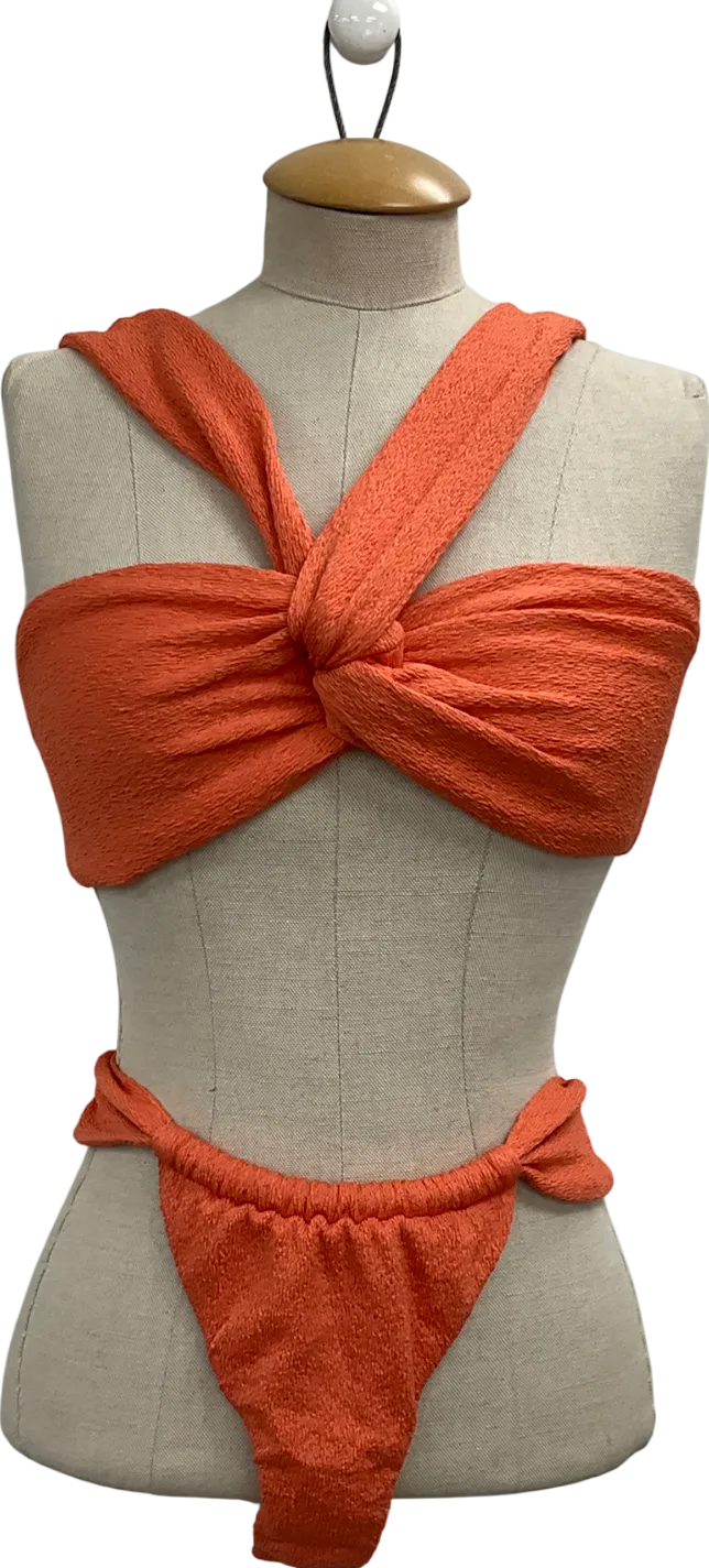 Beach city swim Verona Velvet Bikini Brief Bottoms Orange & Verona Velvet Halterneck Bikini Top UK M