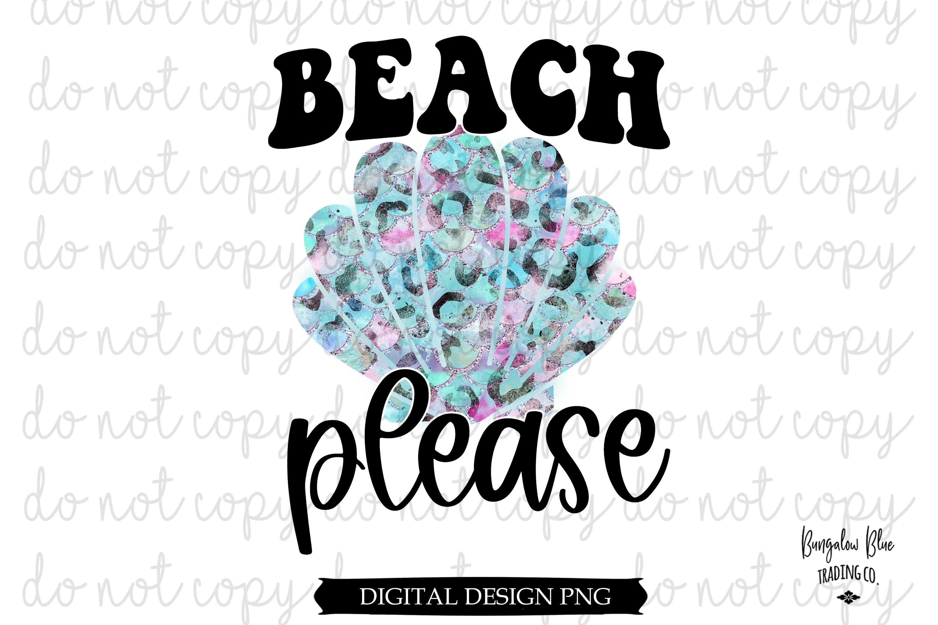 Beach Please Leopard Shell Digital Design Download