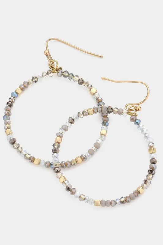 Beaded Dangle Earrings (Light color)