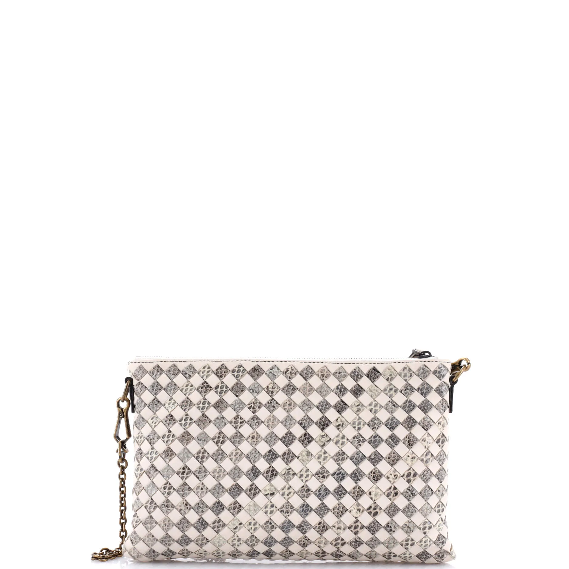 Biletto Wallet on Chain Intrecciato Checker Ayers and Leather