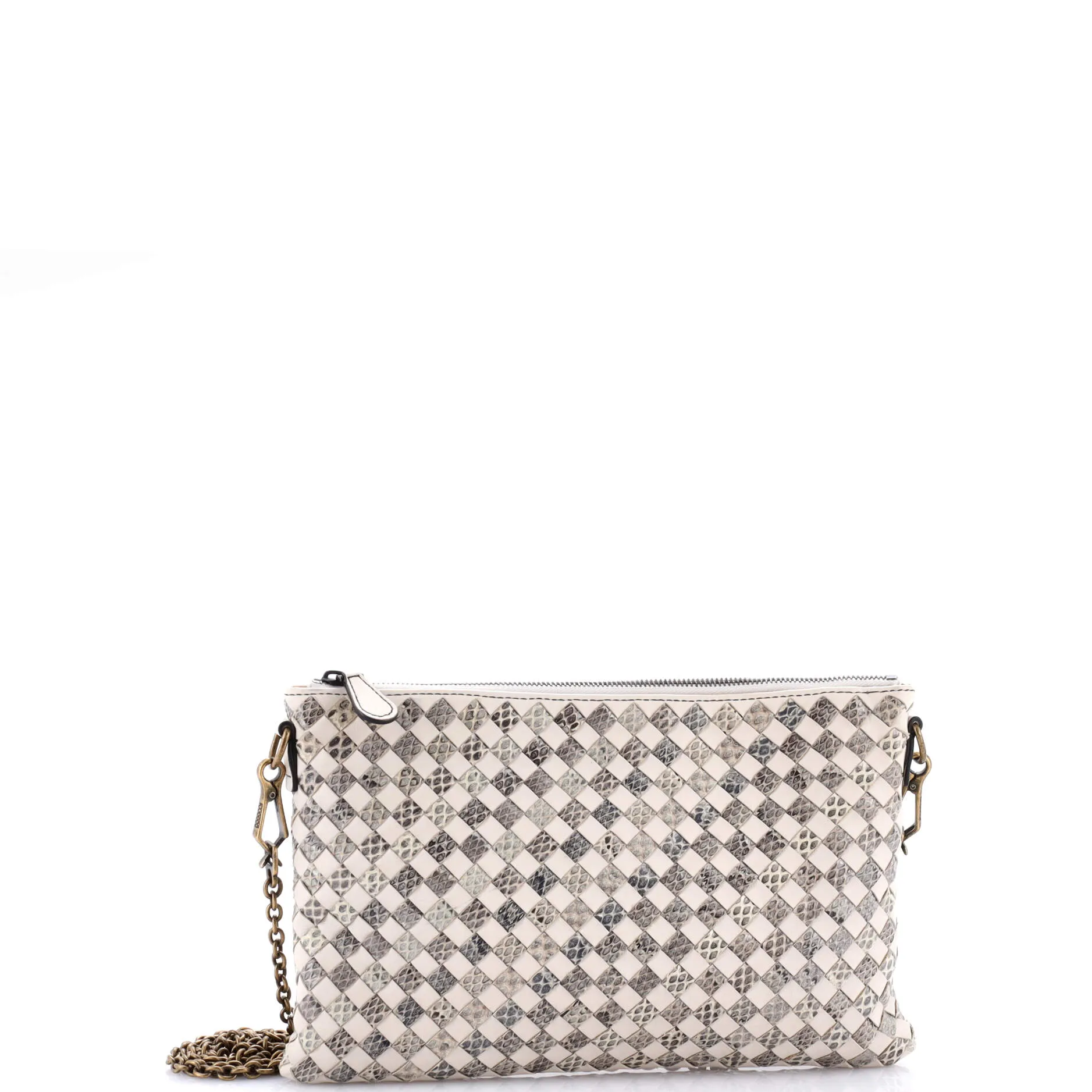 Biletto Wallet on Chain Intrecciato Checker Ayers and Leather