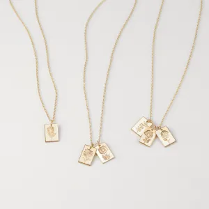 Birth Flower Tag Necklace