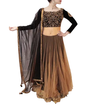 BLACK AND GOLD BRIDAL LEHENGA