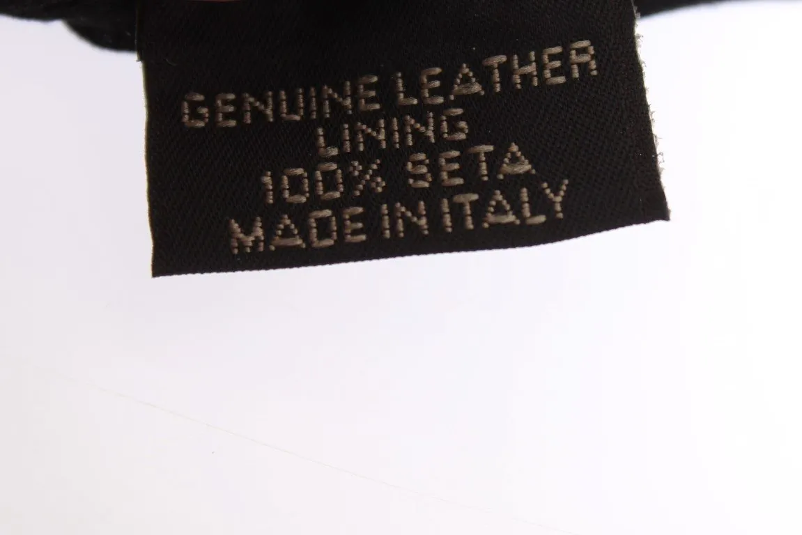 Black Suede Elbow Button Gloves