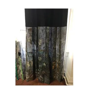 Black Velvet Bordered Curtains  - Curtains & Drapes - Set of 2