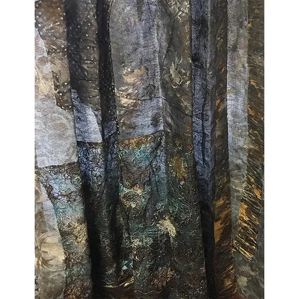 Black Velvet Bordered Curtains  - Curtains & Drapes - Set of 2