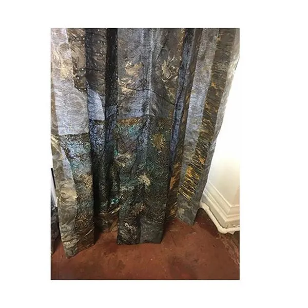 Black Velvet Bordered Curtains  - Curtains & Drapes - Set of 2