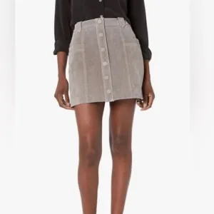 Blank NYC grey suede snap mini skirt size 30