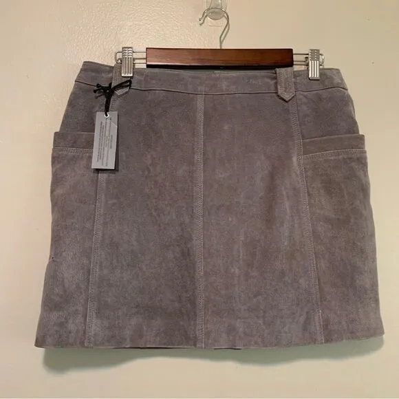 Blank NYC grey suede snap mini skirt size 30
