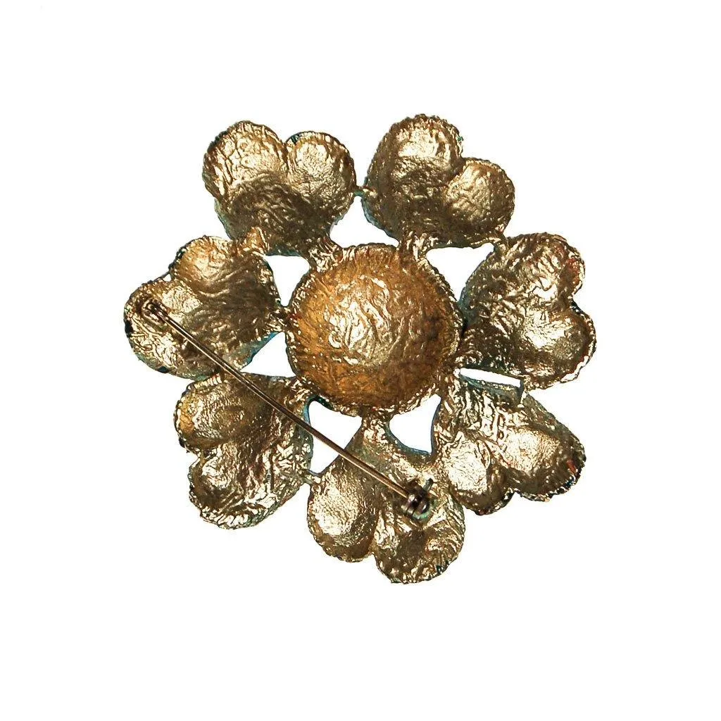 Blue and Green Flower Brooch