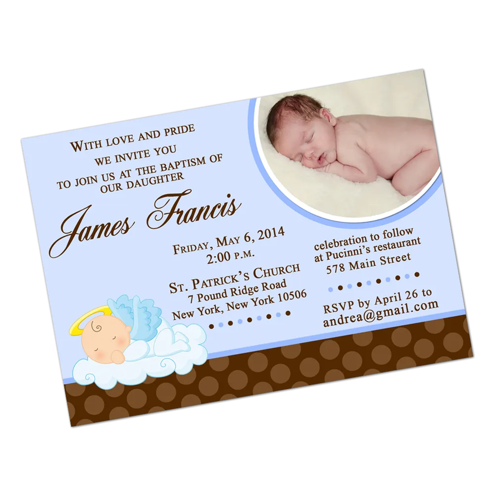 Blue Angel Baby Digital Invitation