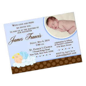 Blue Angel Baby Digital Invitation