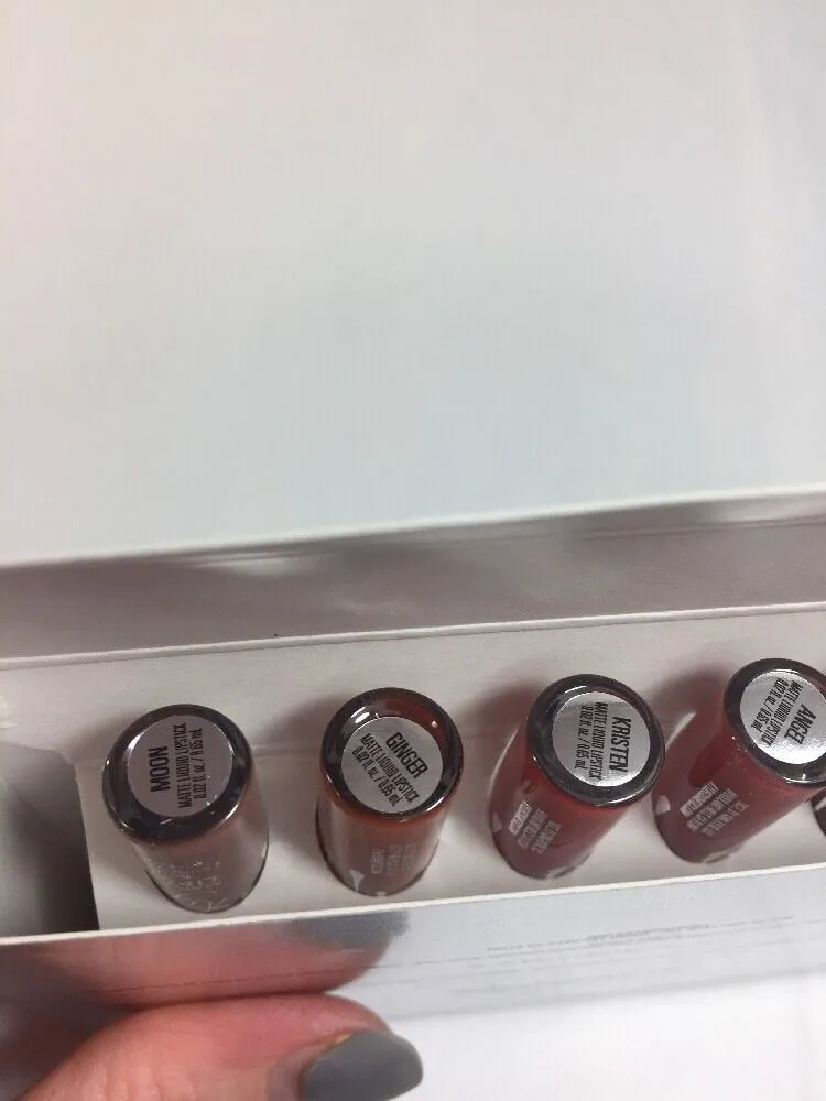 BNIB Kylie Holiday Edition Set Of 6 Mini Matte Liquid Lipstick w/Receipt Silver