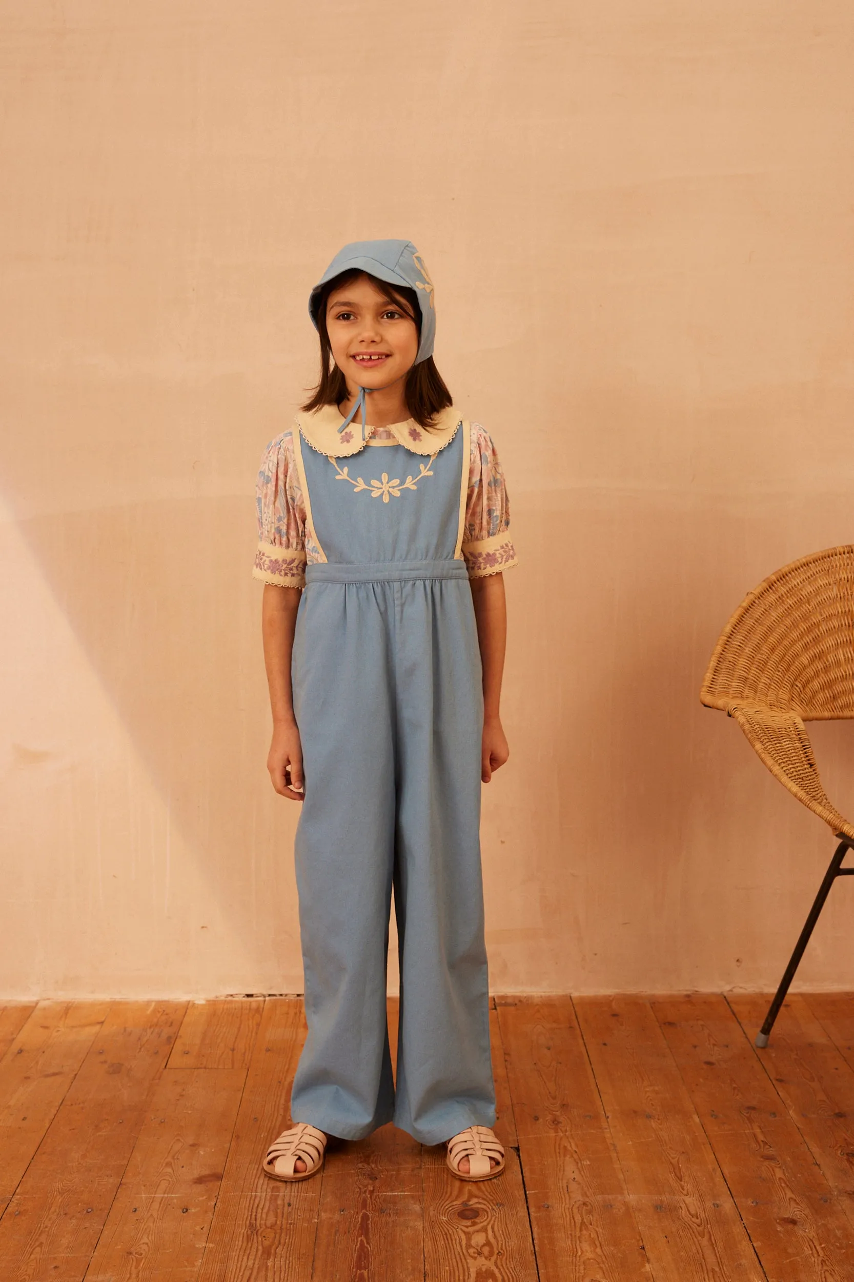 Bobbi Twill Dungaree - Cornflower (EXCLUSIVE)