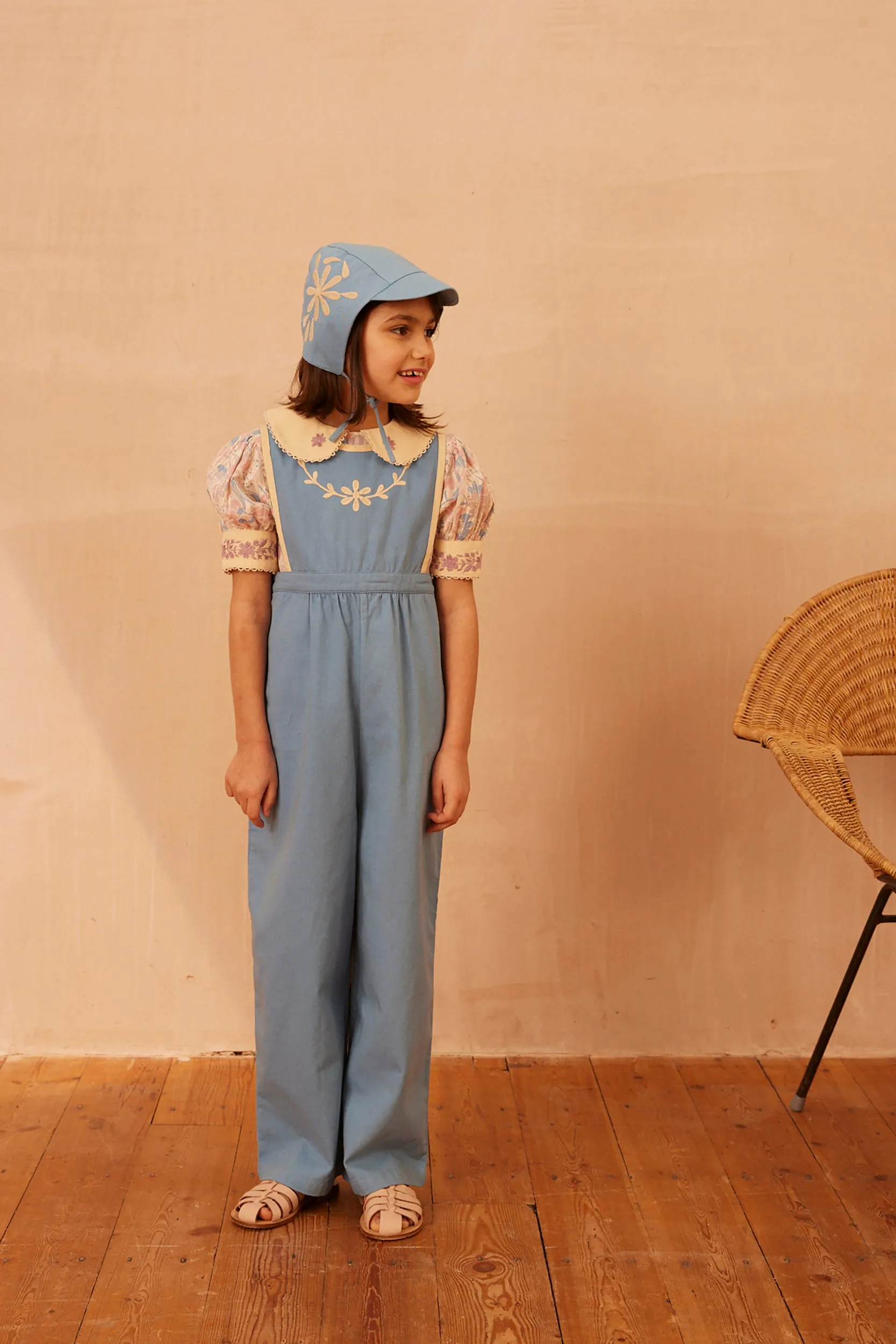 Bobbi Twill Dungaree - Cornflower (EXCLUSIVE)
