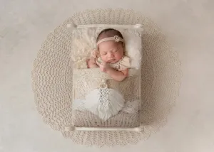 Boho Macrame Lace Bed Digital Background