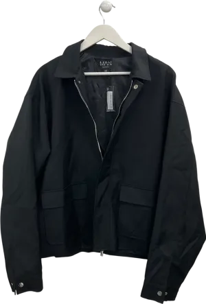 boohooMan Black Smart Harrington Jacket UK 40" CHEST