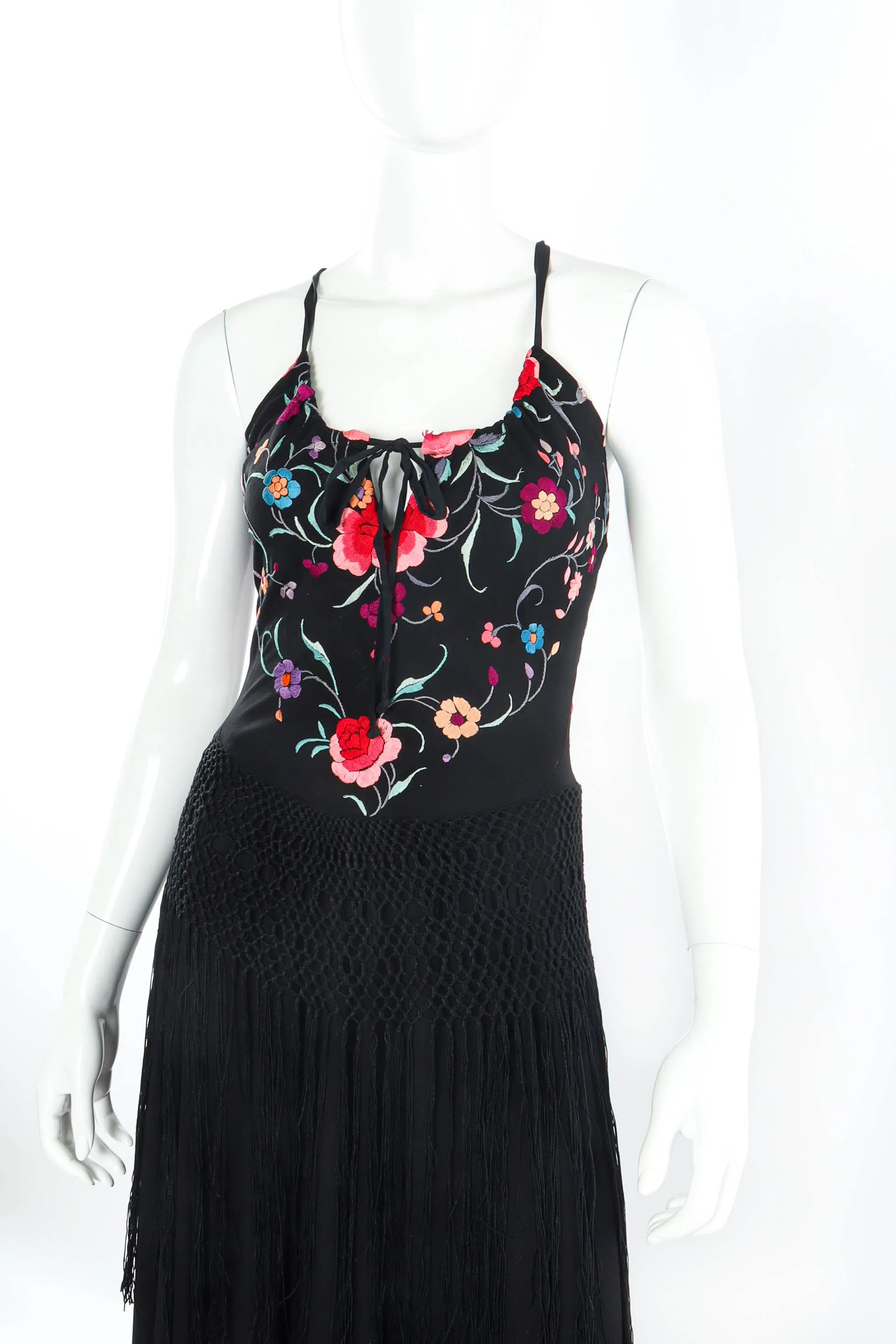 Botanical Floral Fringe Dress