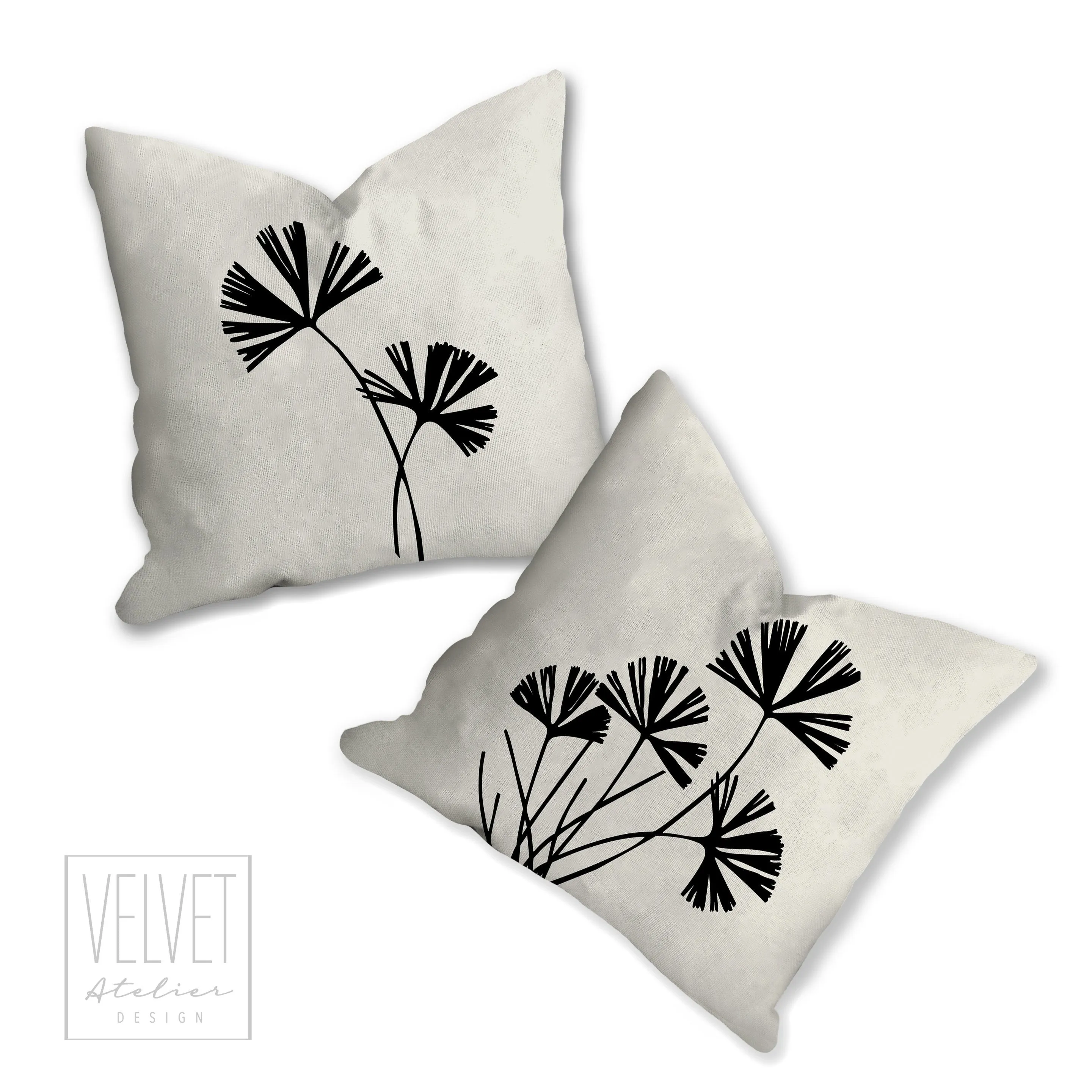 Botanical plant pillow, fern tropical pillow, Interior decor, home decor, pillow cover and insert, botanical decor, natural decor