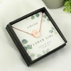 Botanical Sentiment Rose Gold Tone Necklace and Box