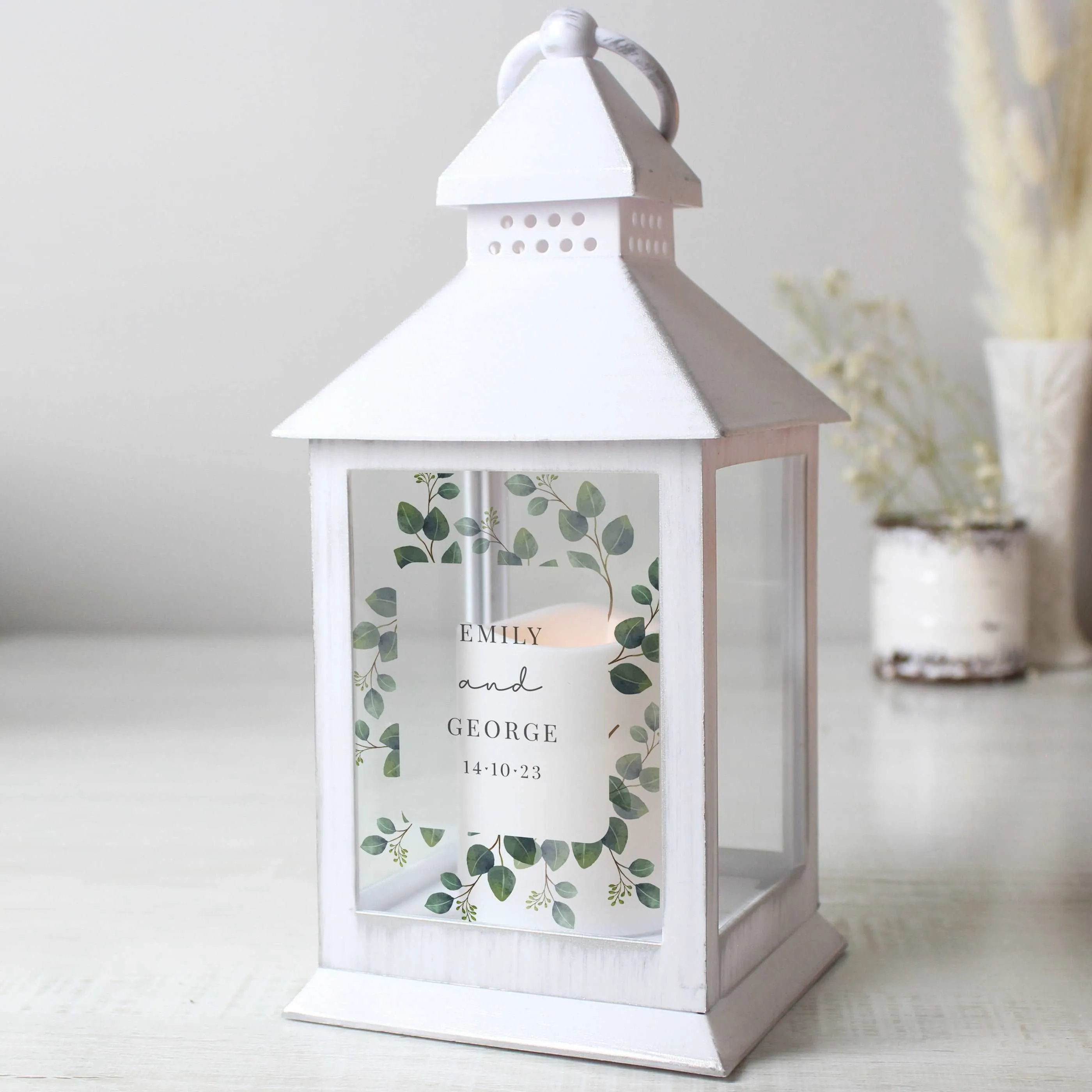 Botanical White Lantern
