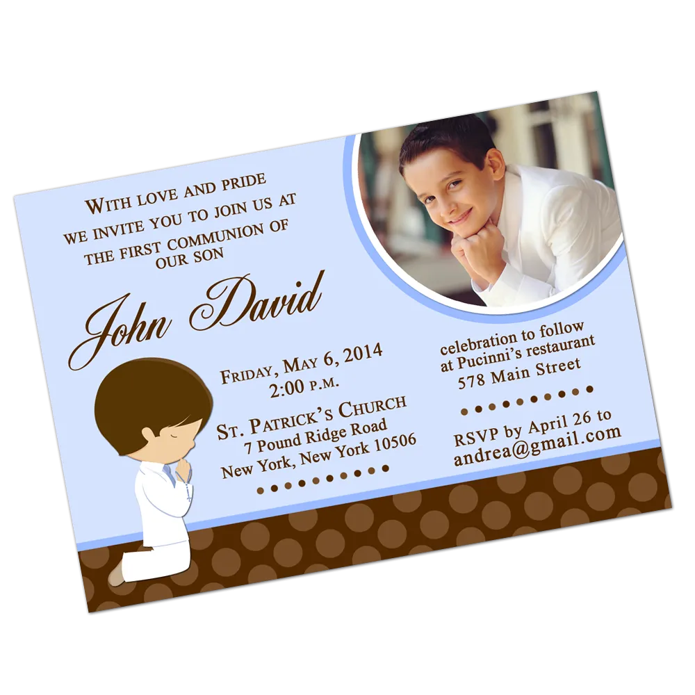 Boy Praying Digital Communion Invitation
