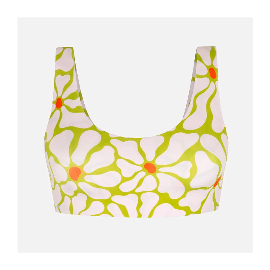 Bralette cuello redondo   Tanga G String (Flower)