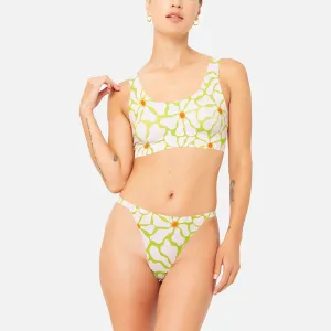 Bralette cuello redondo   Tanga G String (Flower)