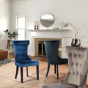 Brand new HouseinBox Velvet Dining/Side Chairs with Deep Tufting Set of 2 Queen Chairs, Blue, Retails $451 W/Tax!