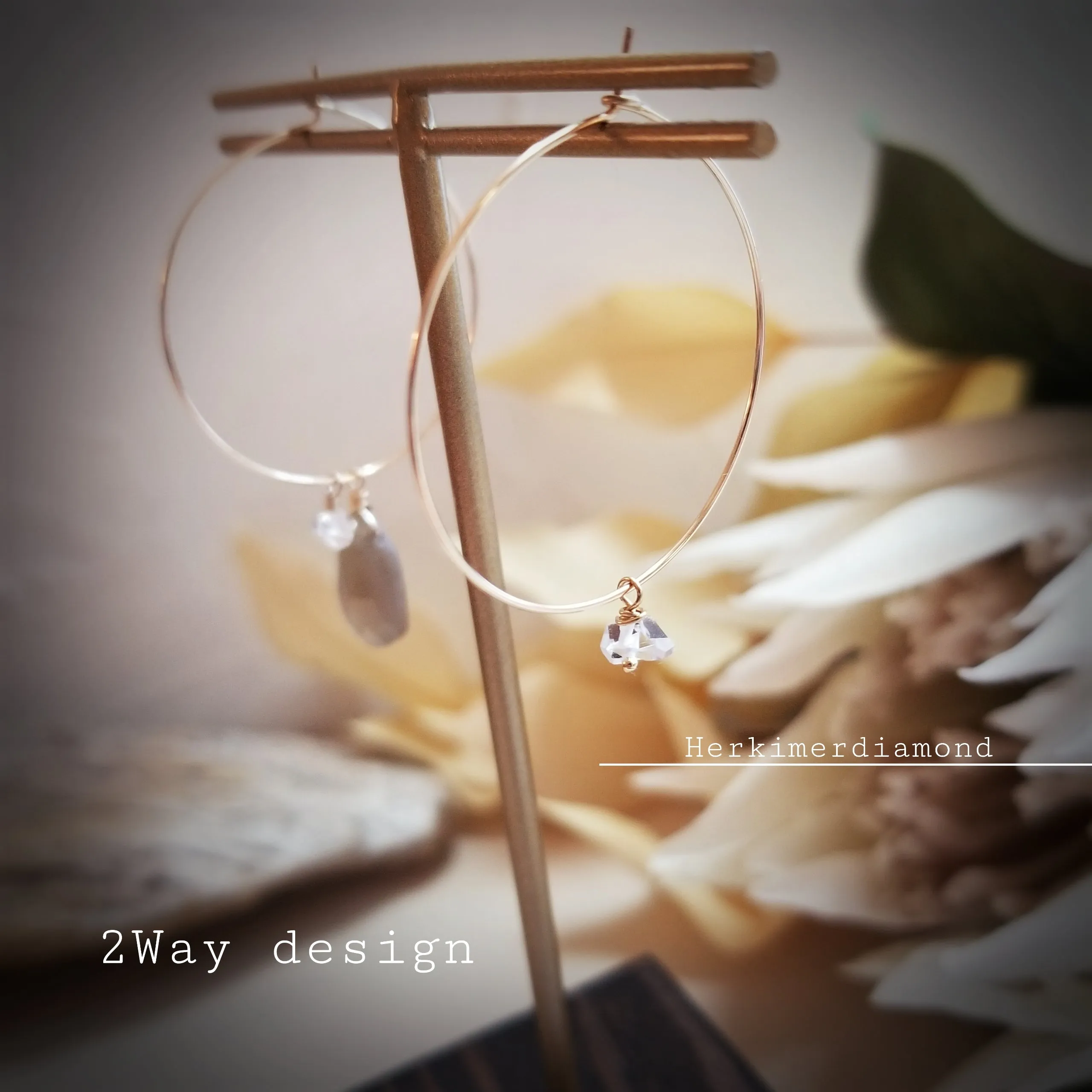 Brown Moonstone Hoop