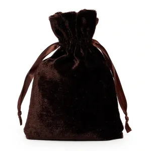 Brown Velvet Bag Large 9"