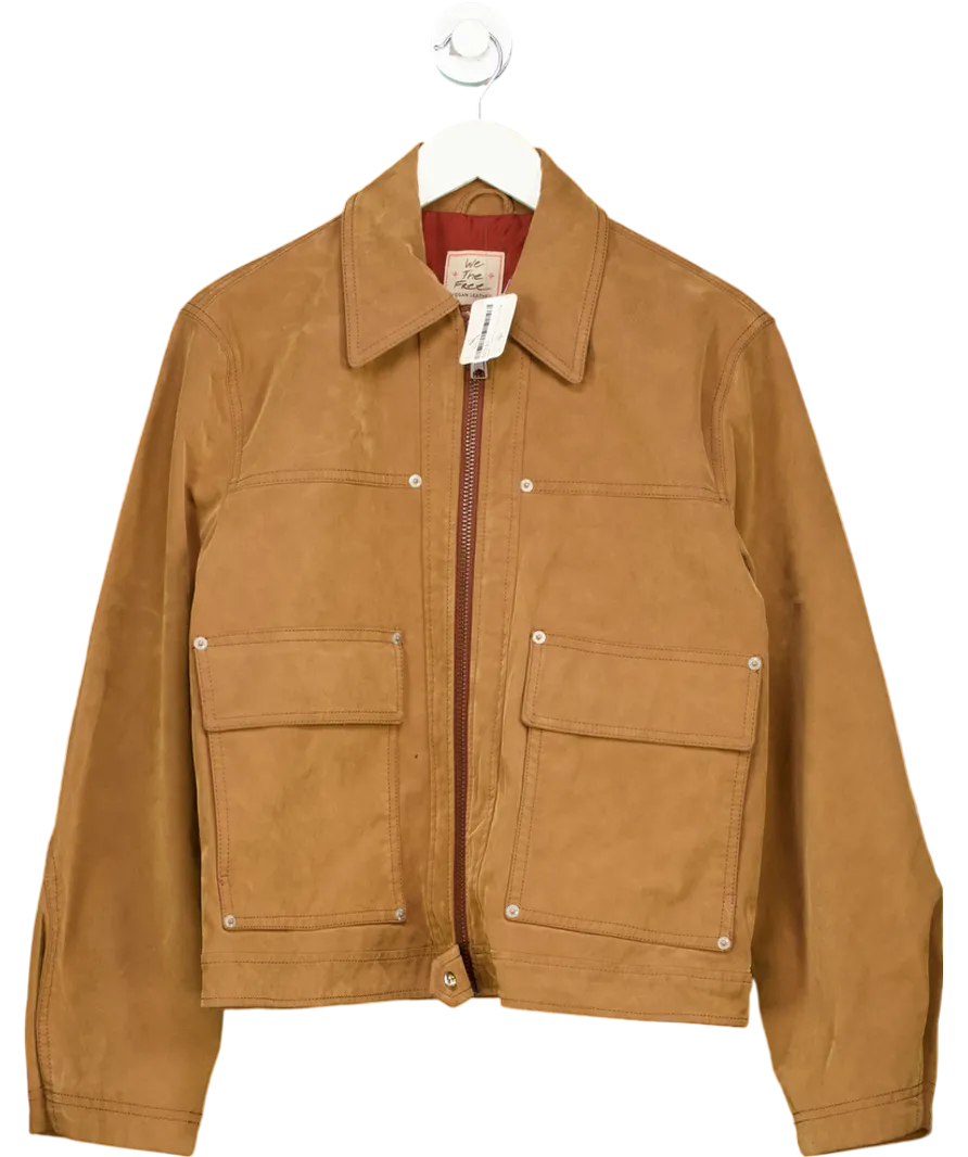 Brown We The Free Blair Vegan Suede Jacket UK 8