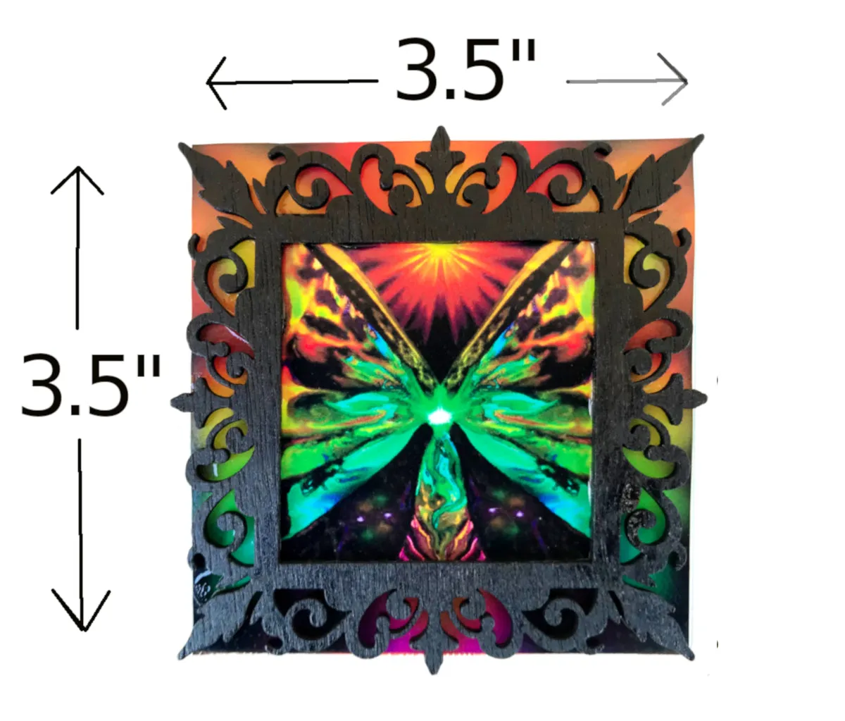 Butterfly Angel Wings Night Light, Visionary Art Small Table Lamp - "The Butterfly Effect"