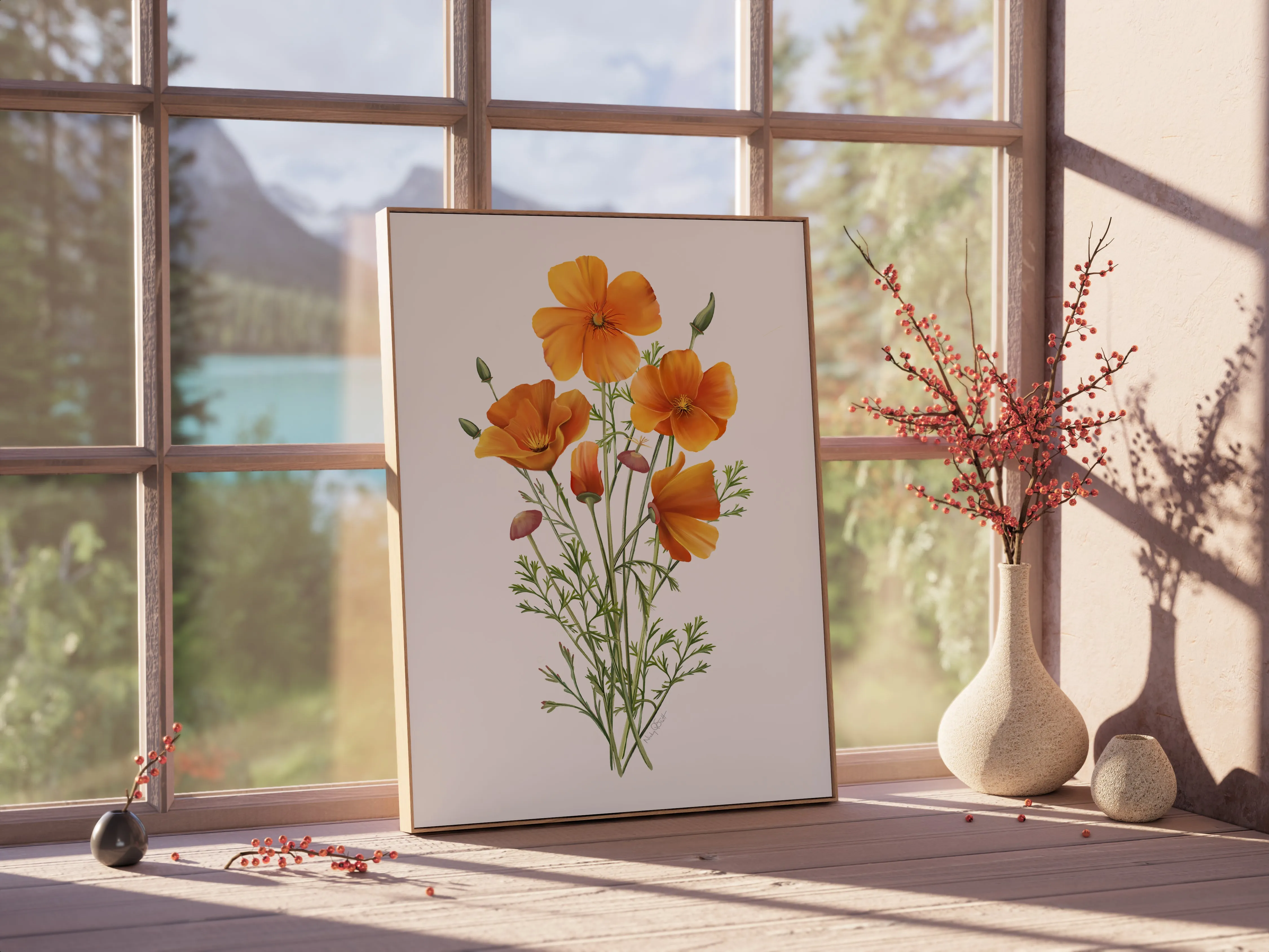 California Poppies Flower Art Print