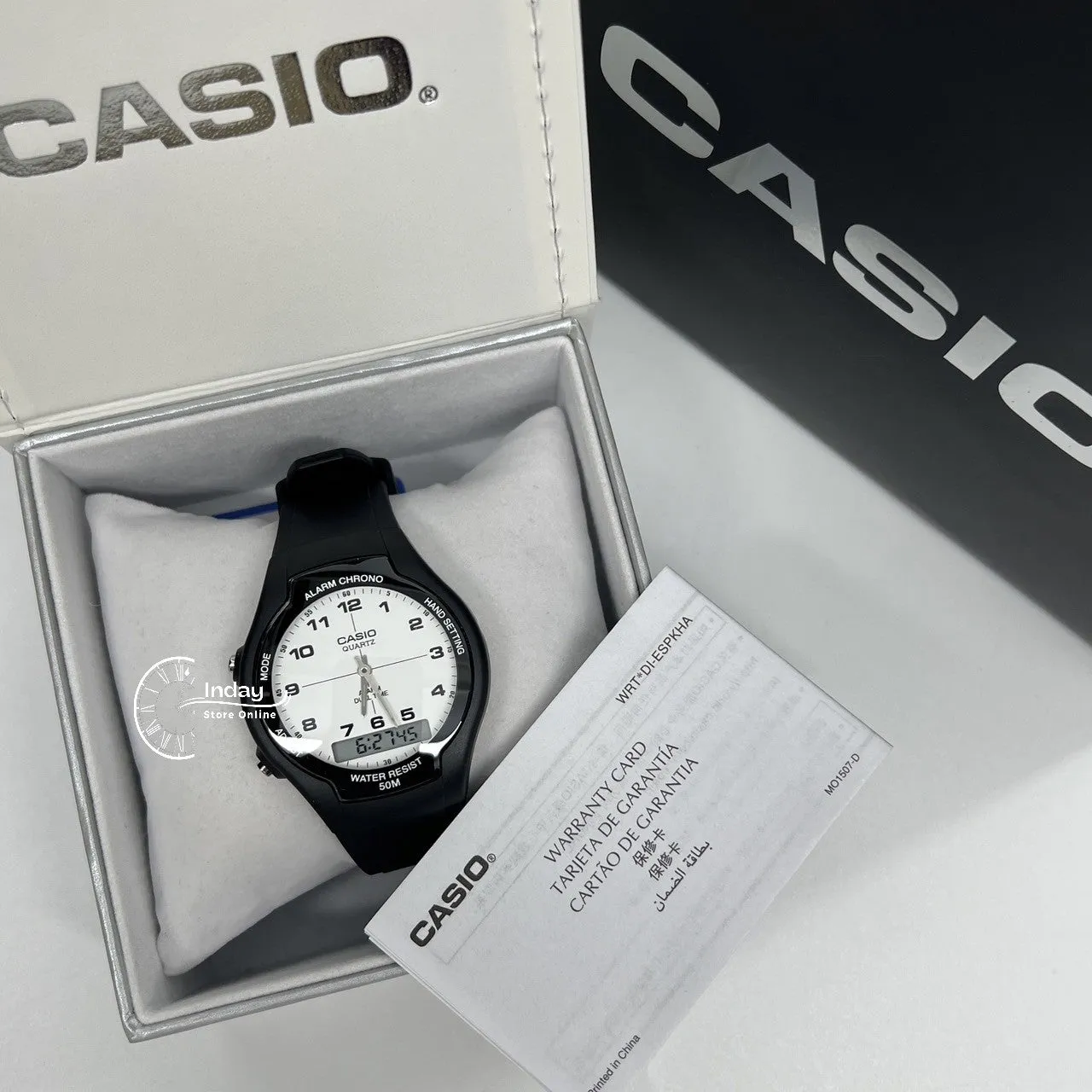 Casio Analog-Digital Men's Watch AW-90H-7B Resin Band Resin Glass