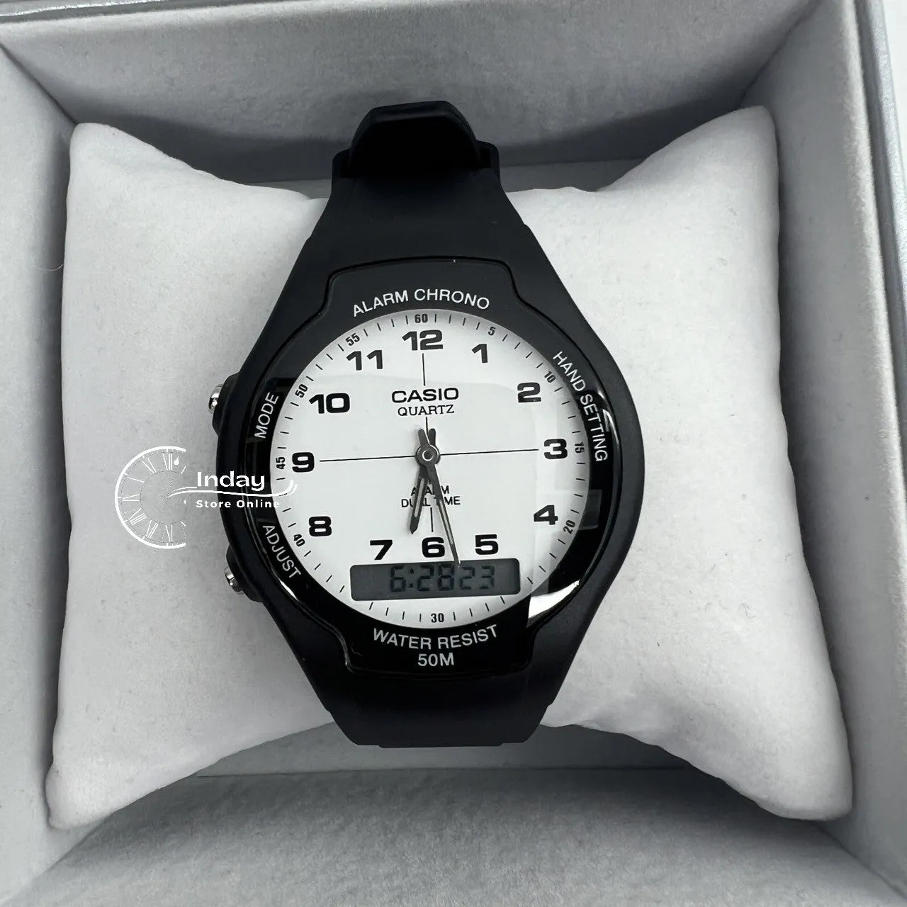 Casio Analog-Digital Men's Watch AW-90H-7B Resin Band Resin Glass