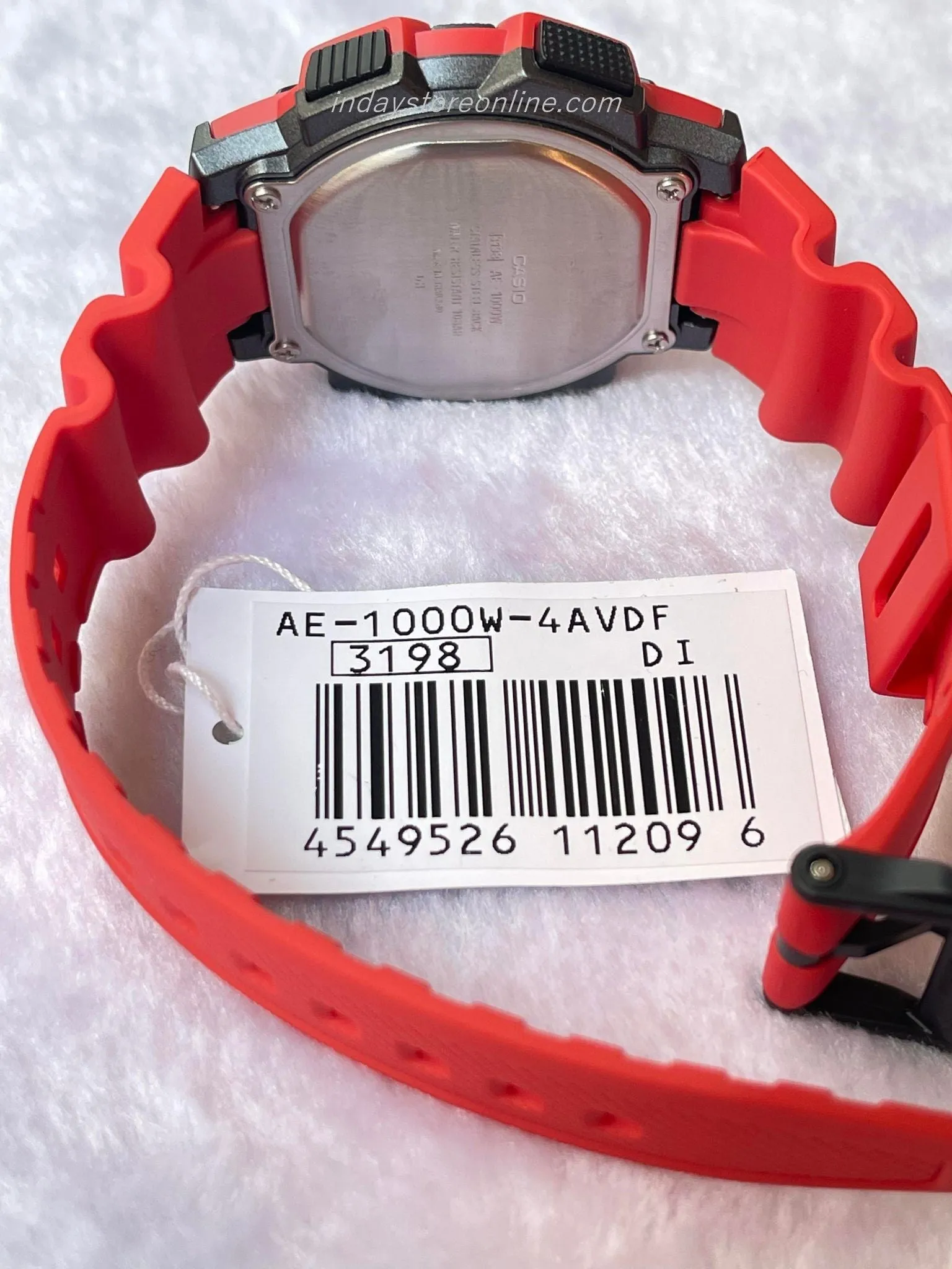 Casio Digital Men's Watch AE-1000W-4A Digital Red Color Resin Band Resin Glass Battery Life: 10 Years
