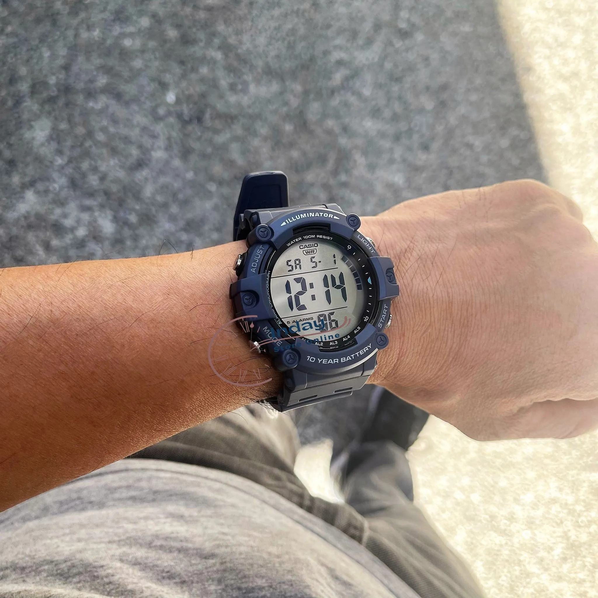 Casio Digital Men's Watch AE-1500WH-2A Digital Resin Band Resin Glass Battery Life: 10 Years