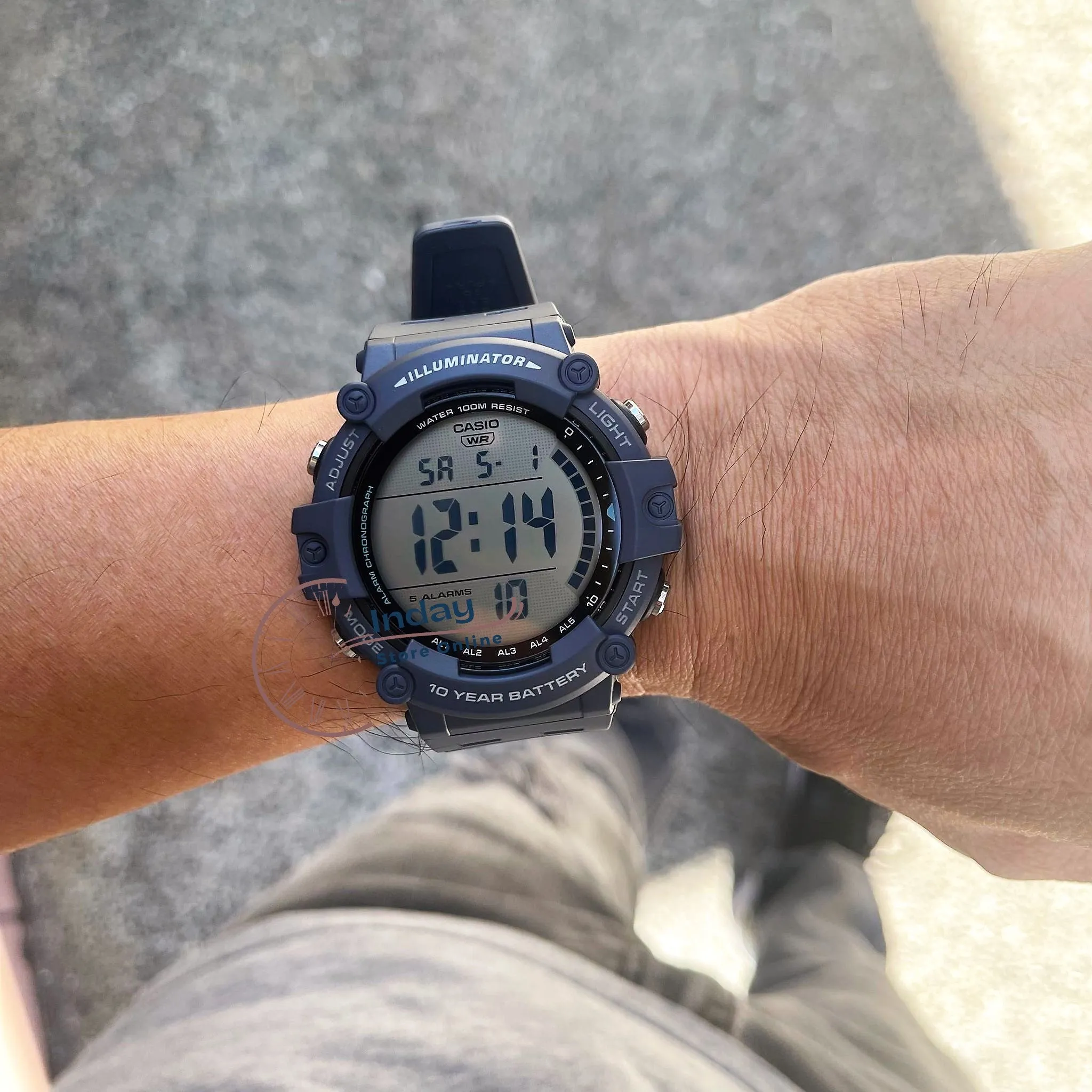 Casio Digital Men's Watch AE-1500WH-2A Digital Resin Band Resin Glass Battery Life: 10 Years