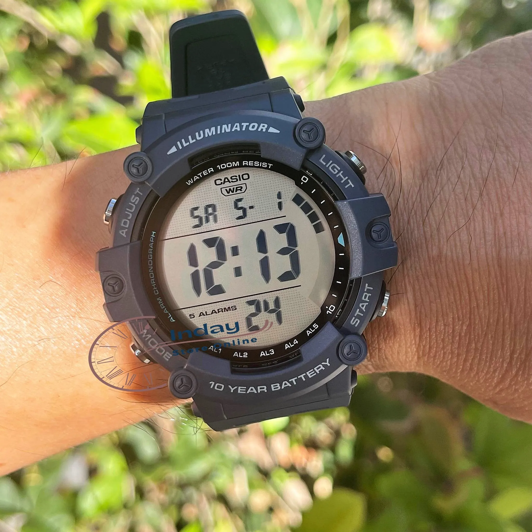 Casio Digital Men's Watch AE-1500WH-2A Digital Resin Band Resin Glass Battery Life: 10 Years